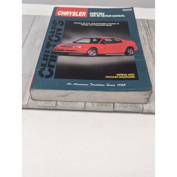 Used Chilton Chrysler Neon 1995-1999 Repair  Manual Wiring Vacuum Diagrams 20600 - Picture 2 of 8